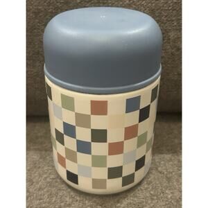 Pillowfort Kids 10 oz Checkered Stainless Steel Food Jar with Spoon